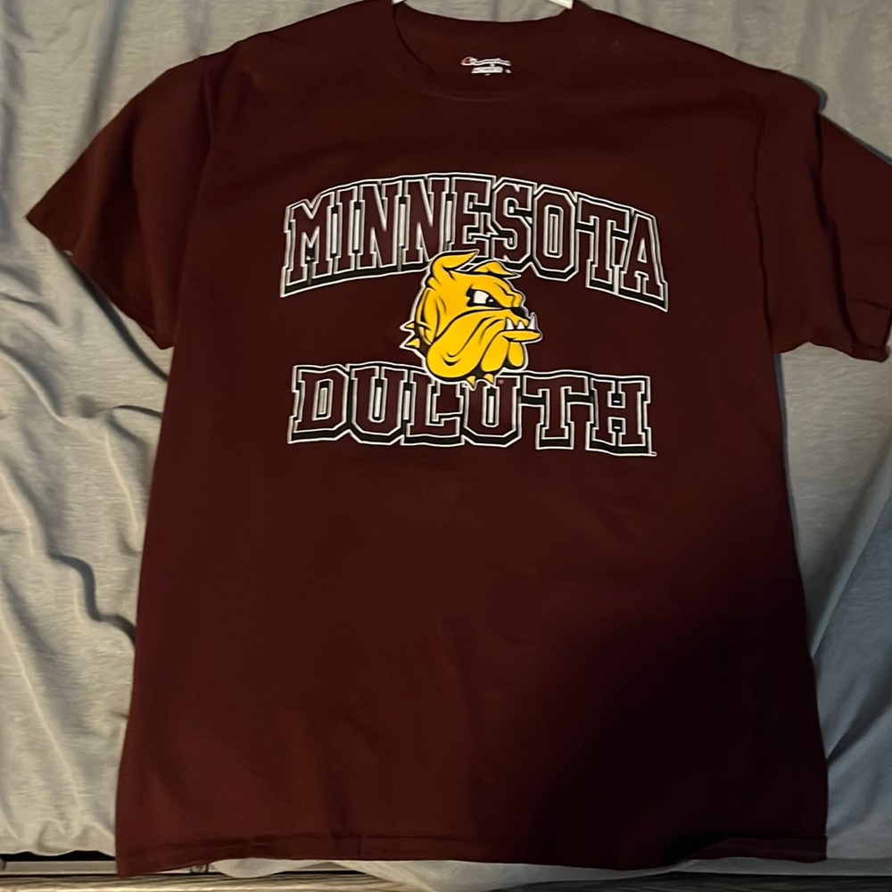 a champion, mens large, maroon and yellow t-shirt